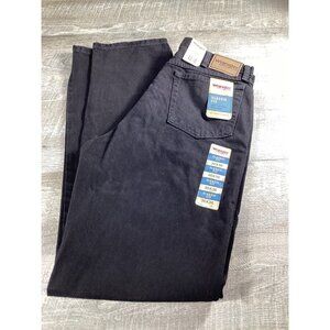 Wrangler Rugged Wear Mens Classic Fit Black Denim Jeans 36X36  New